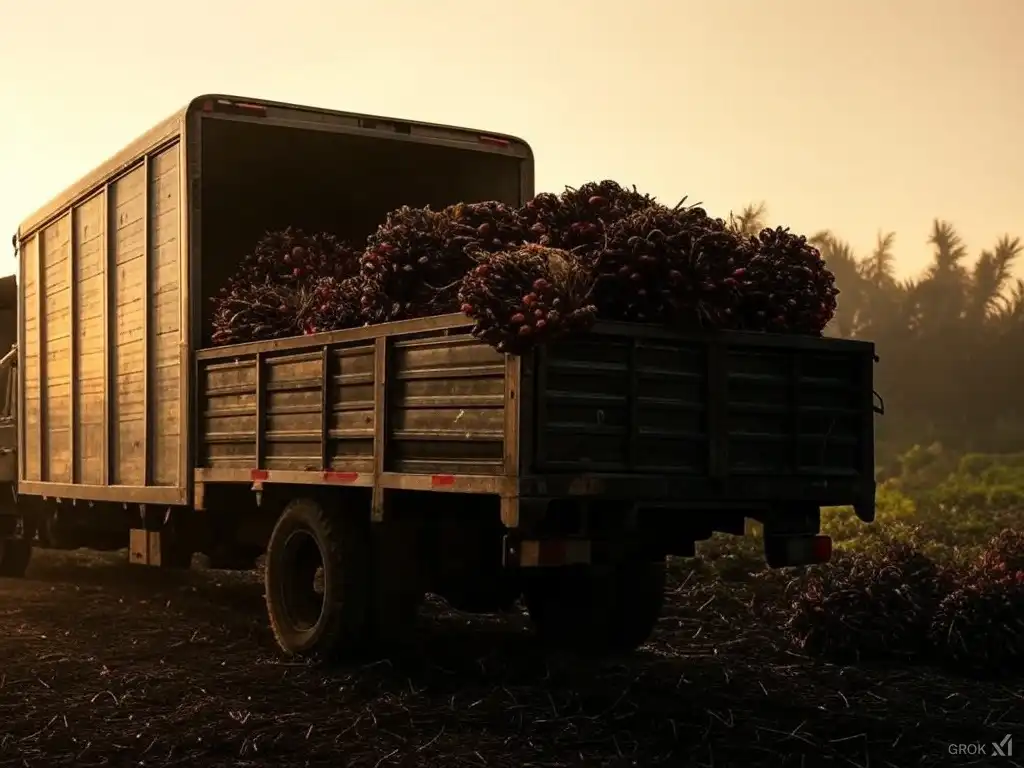 Truk CV. Catur Borneo Abadi mengangkut tandan buah segar (TBS) kelapa sawit di Kalimantan Tengah